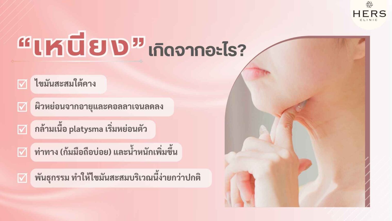 เหนียง เกิดจากอะไร? - กระชับเหนียง